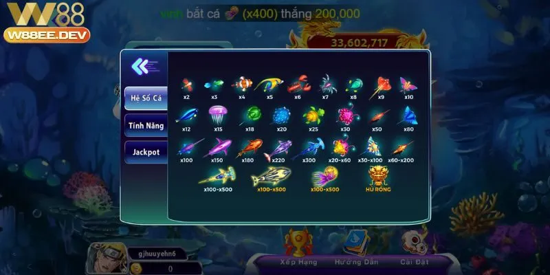 Khám phá trò chơi bắn cá phát tài W88